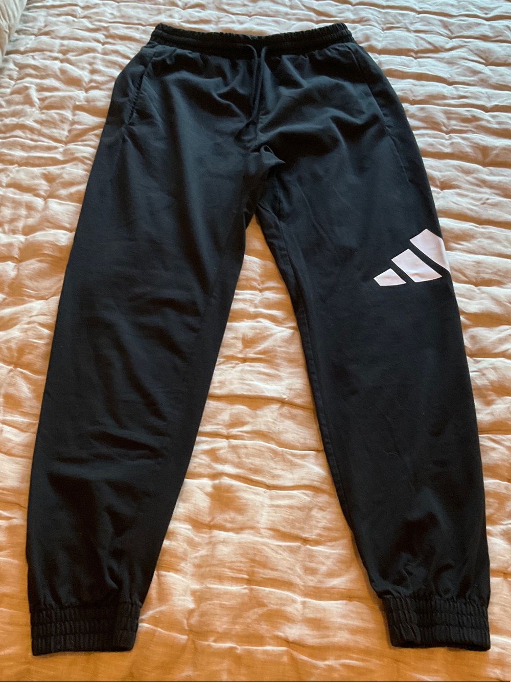 adidas Black Jogger Sweatpants with White Logo Accent